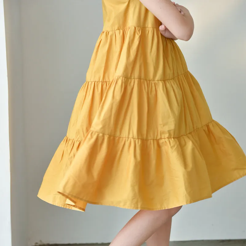 气质拼接连衣裙  Grace Tiered Ruffle Midi Dress