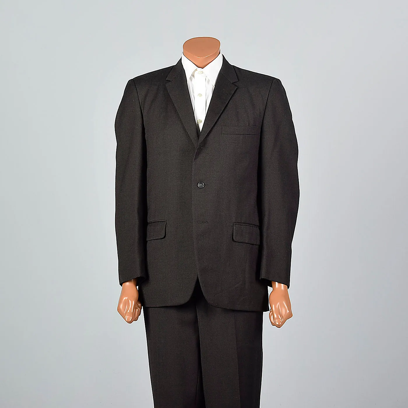 1960s Mens Brown and Black Two Piece Suit