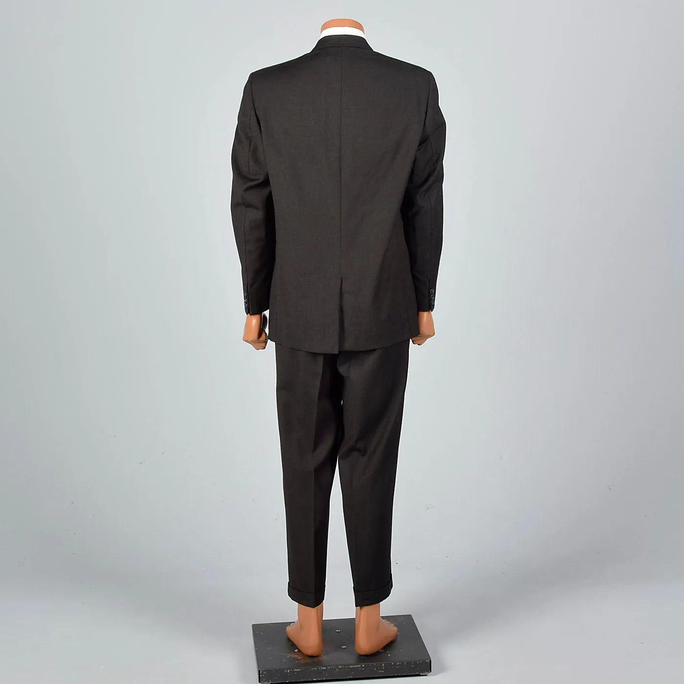1960s Mens Brown and Black Two Piece Suit