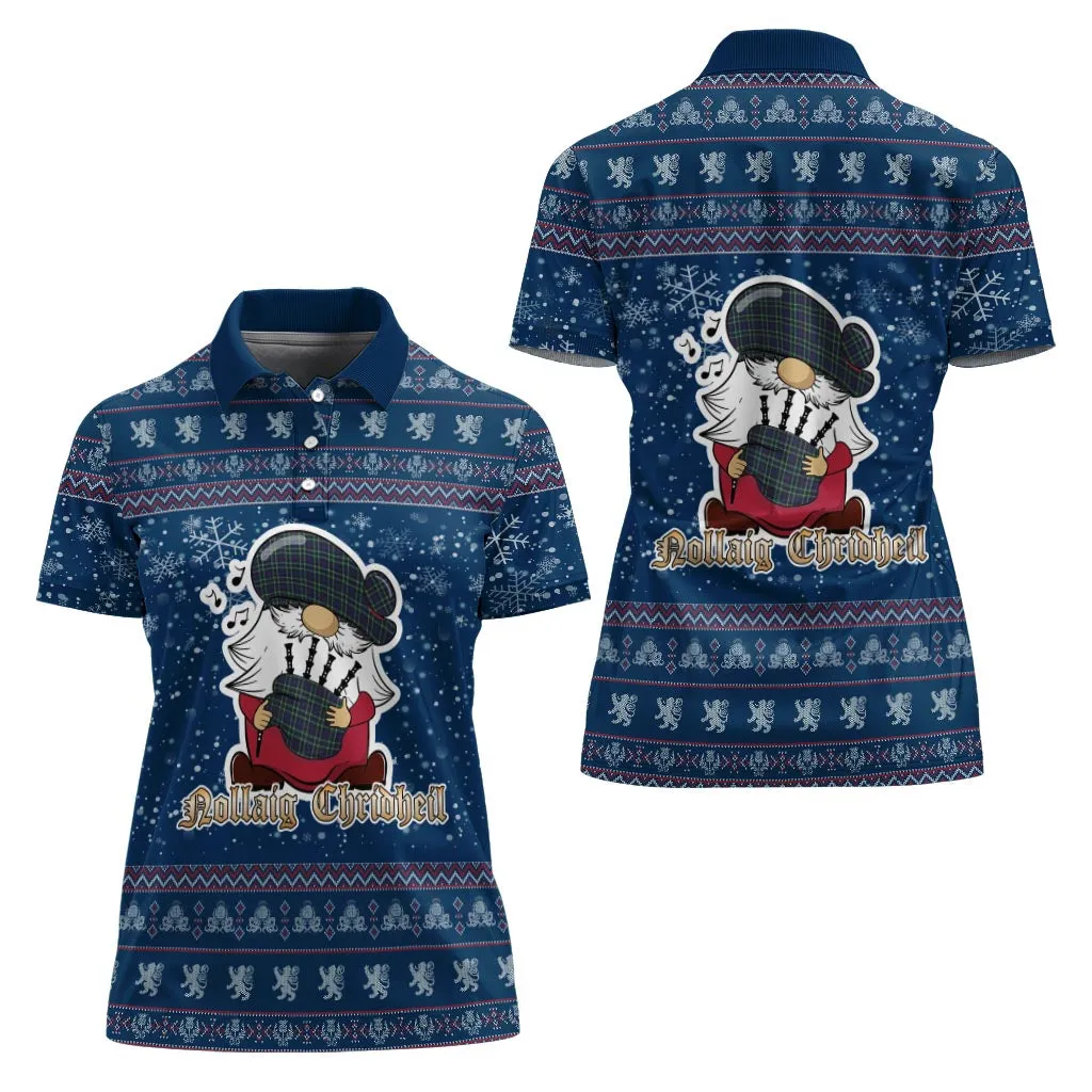 Allardice Clan Christmas Family Polo Shirt with Funny Gnome Playing Bagpipes