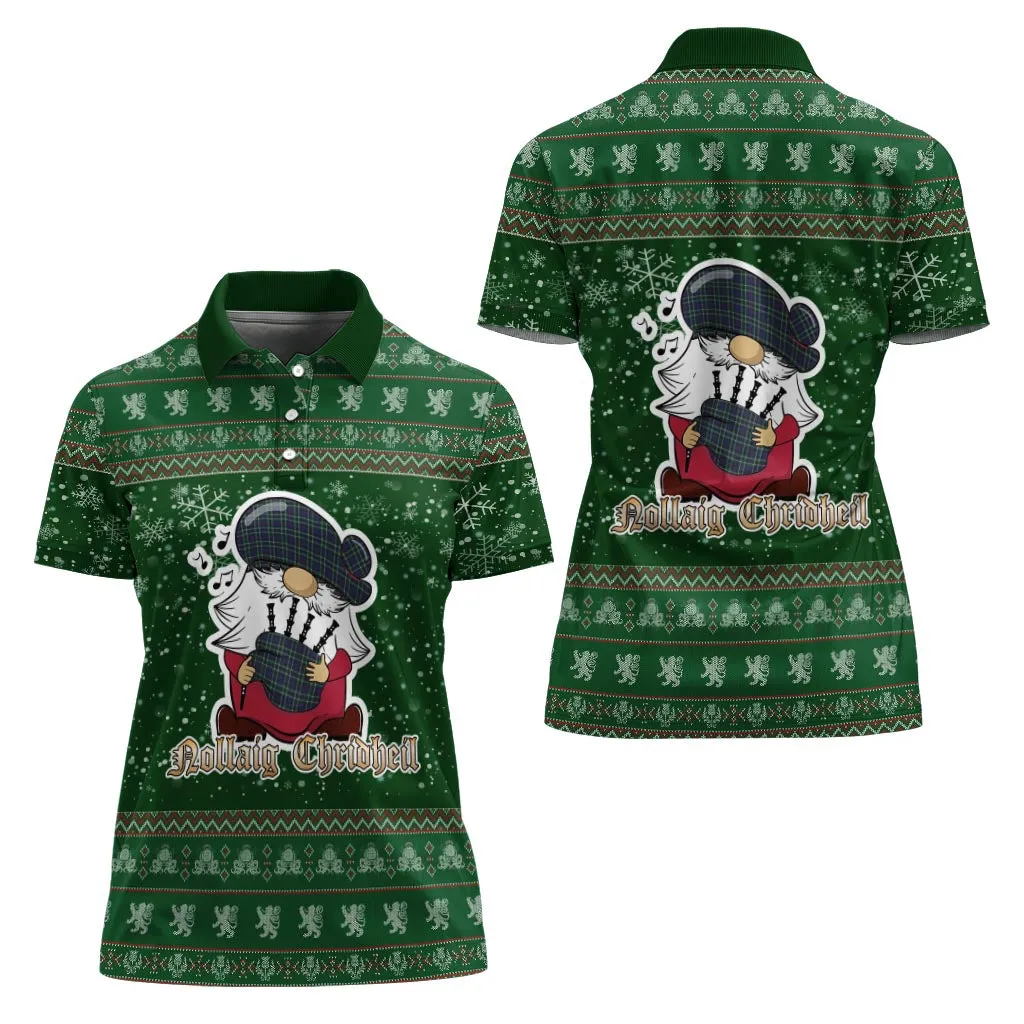 Allardice Clan Christmas Family Polo Shirt with Funny Gnome Playing Bagpipes