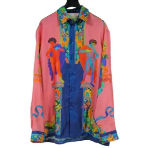 Andy Dixon Caravaggio Button Down Shirt Pink Silk Heritage