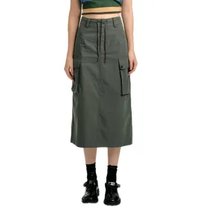 Army Green Cargo Skirt