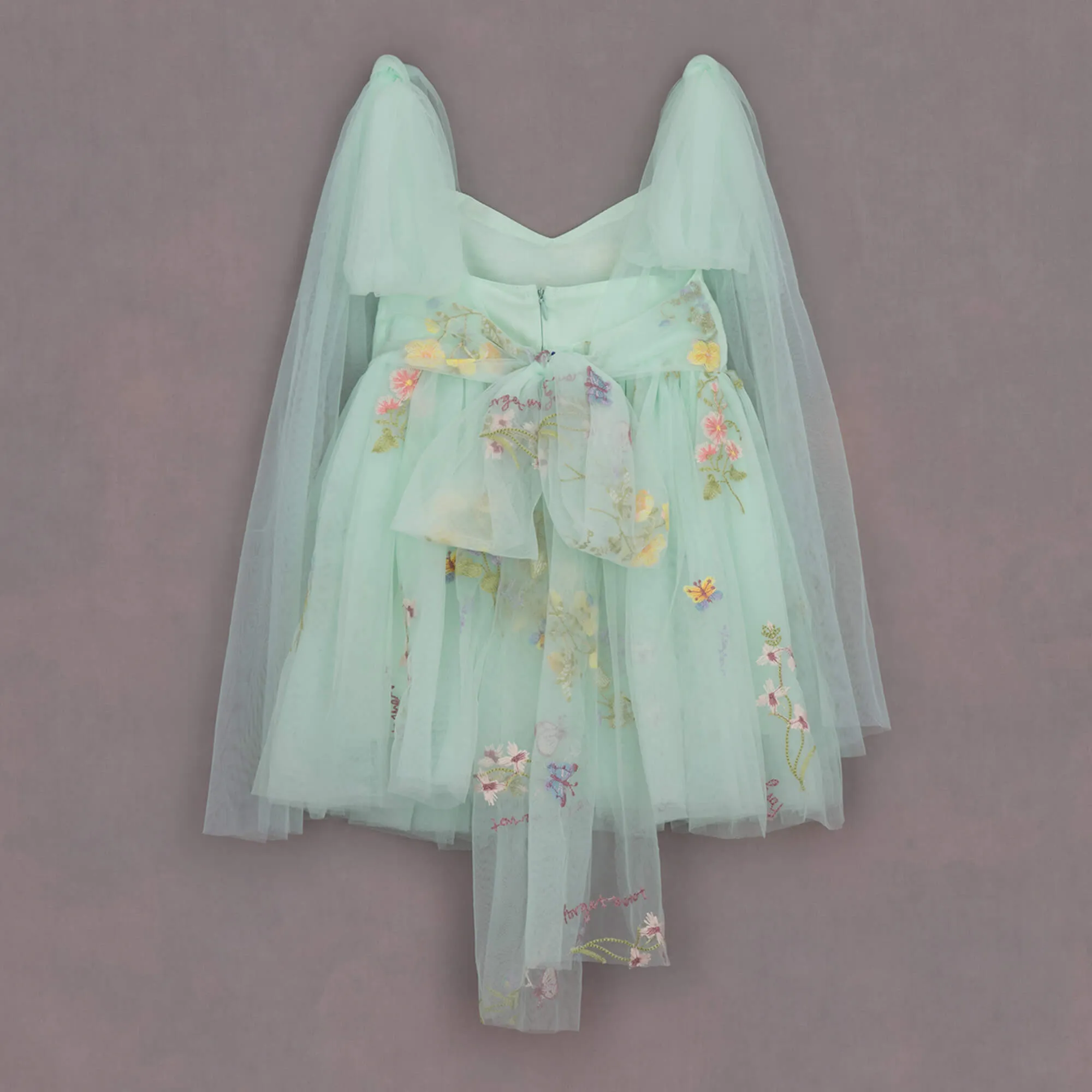 Baby Enchanted Angel Dress - Embroidered Mint