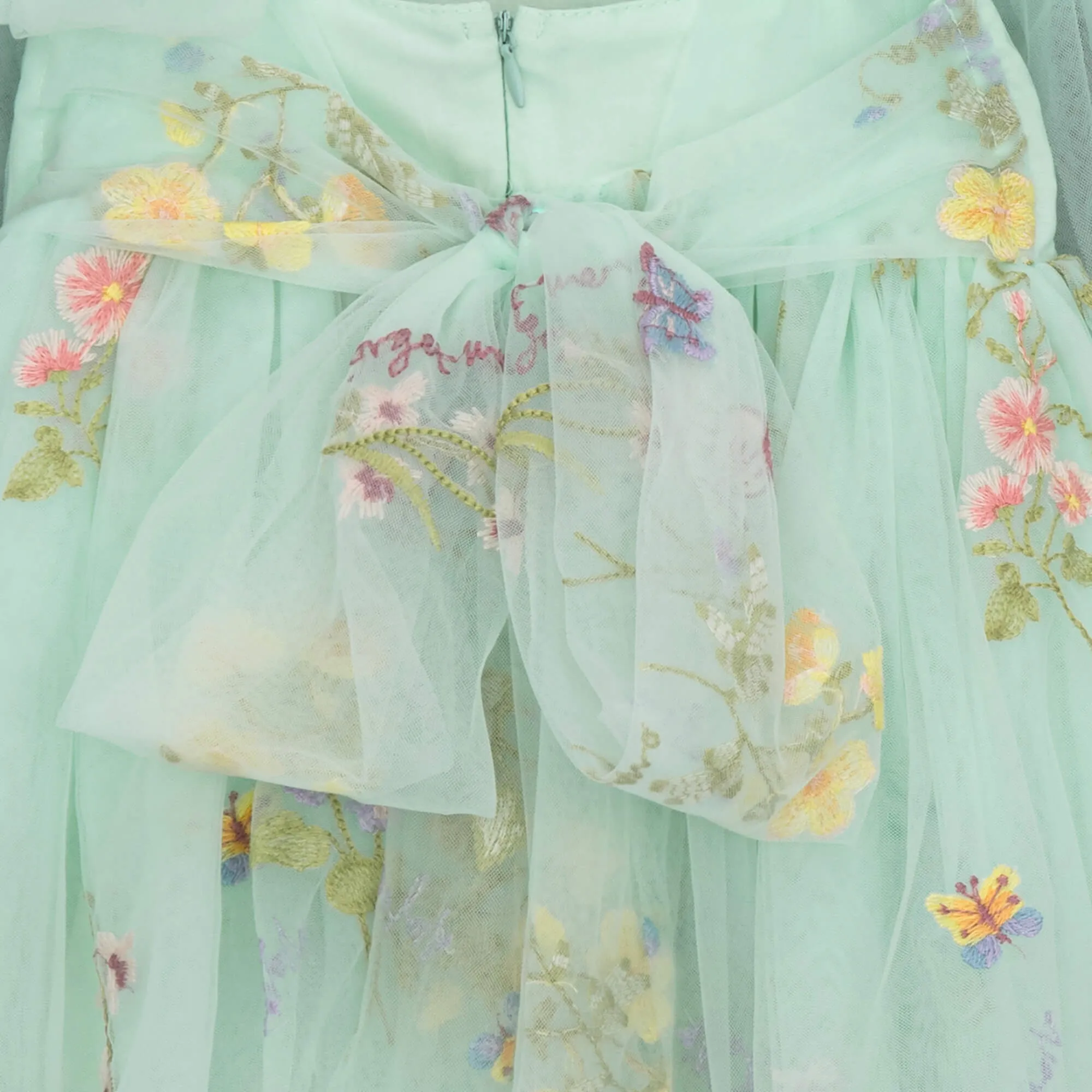 Baby Enchanted Angel Dress - Embroidered Mint