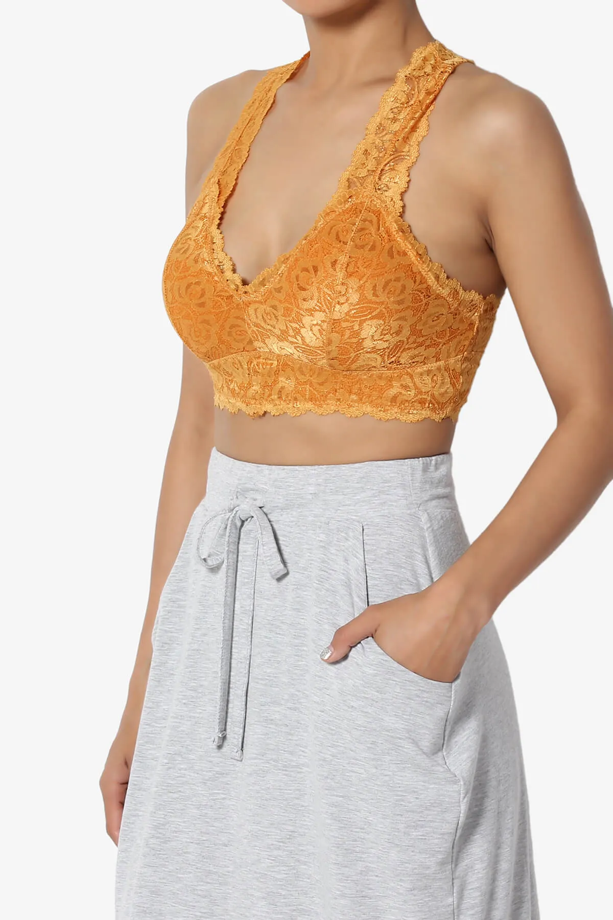 Baja Padded Lace Crop Tank Top