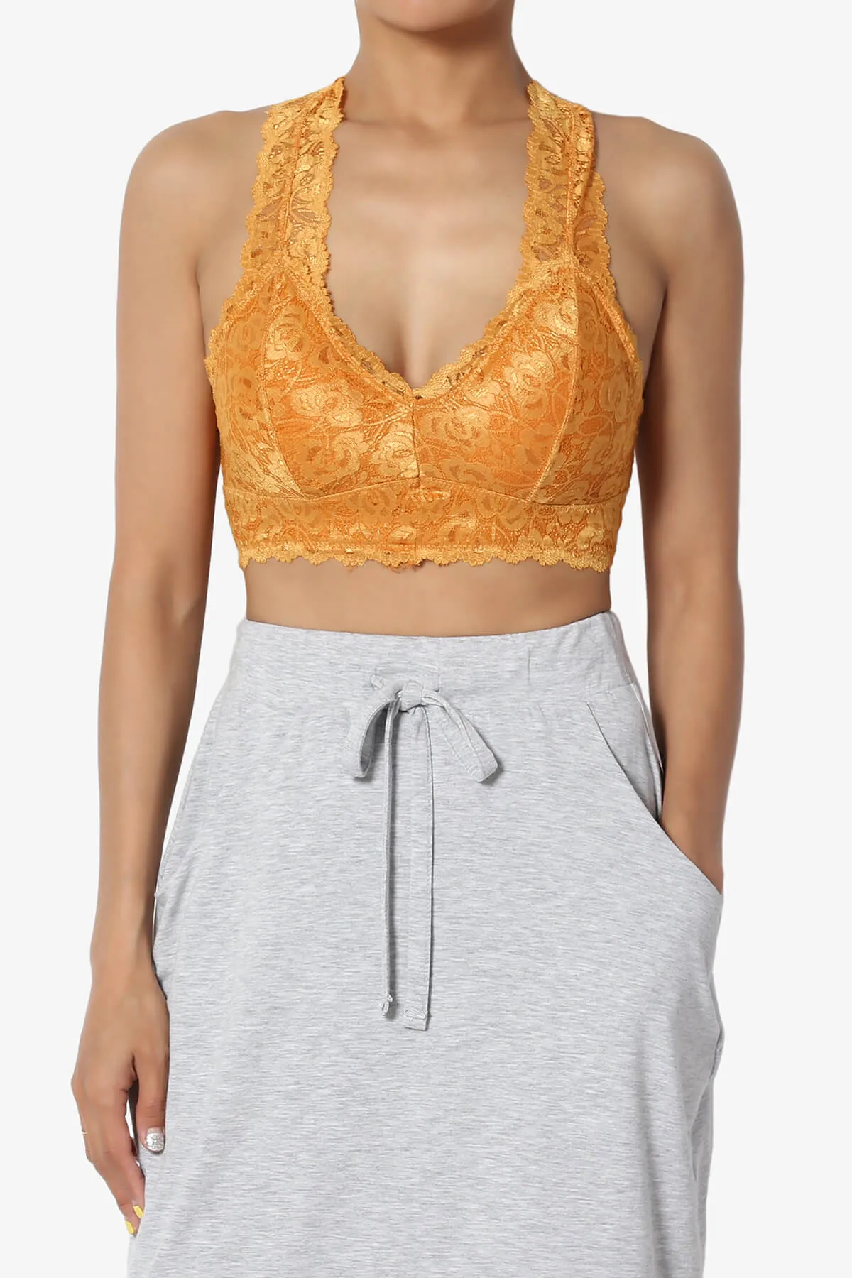 Baja Padded Lace Crop Tank Top