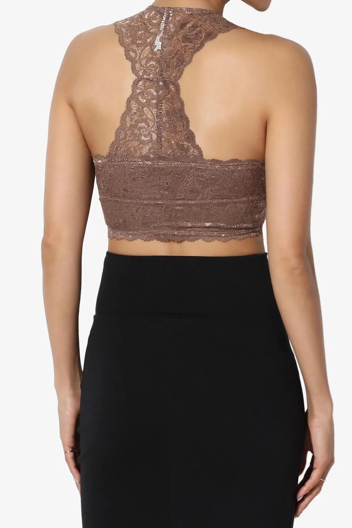 Baja Padded Lace Crop Tank Top