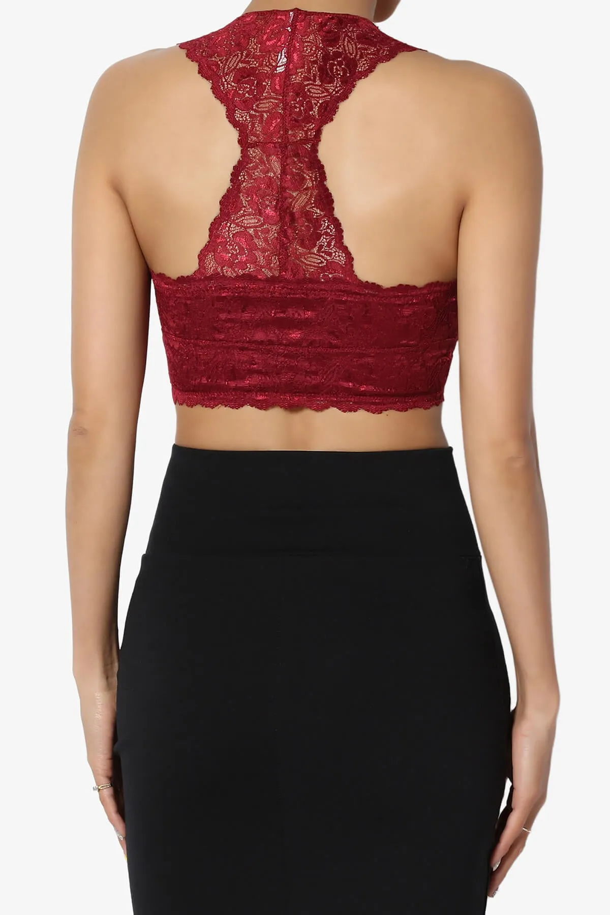 Baja Padded Lace Crop Tank Top