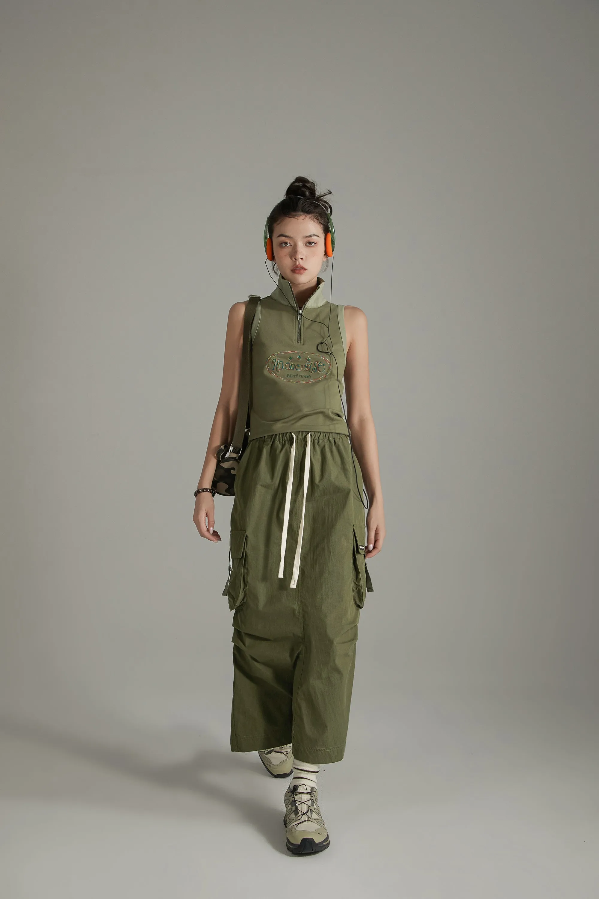 Banded Cargo Maxi Skirt