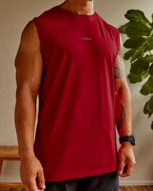 Base FLXCotton Tank - Cherry Red-Ivory