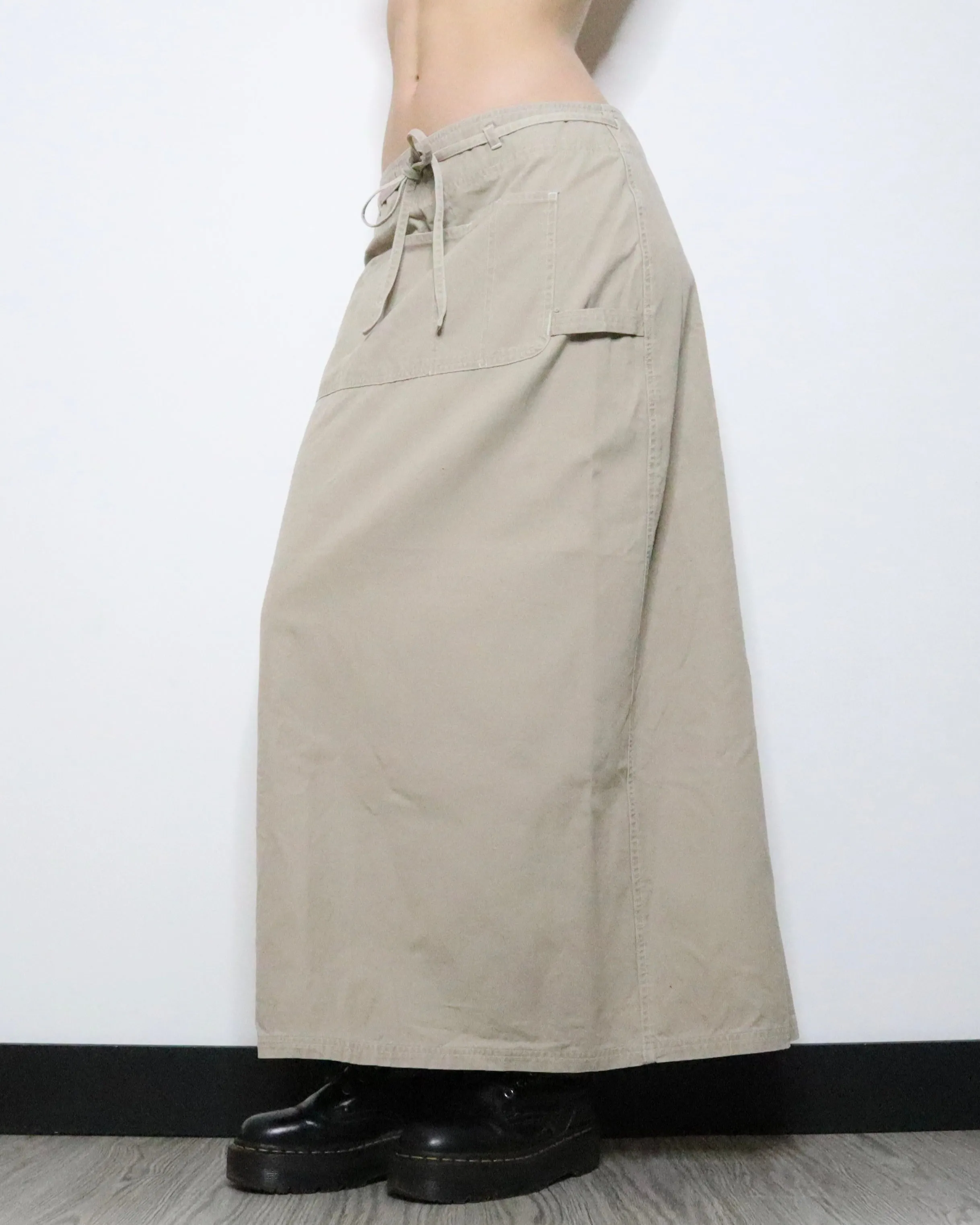 Beige Cargo Maxi Skirt (M-L) 