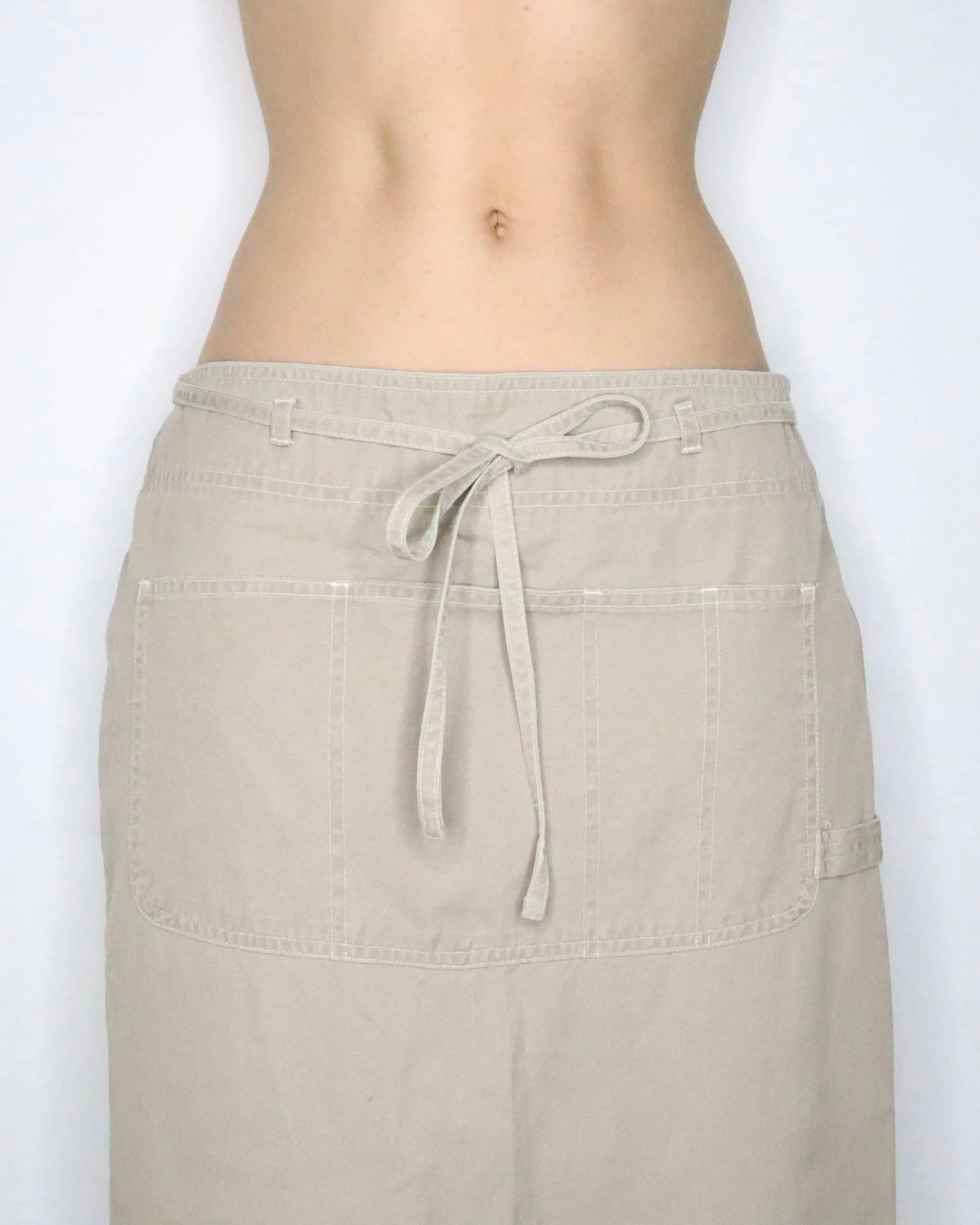 Beige Cargo Maxi Skirt (M-L) 