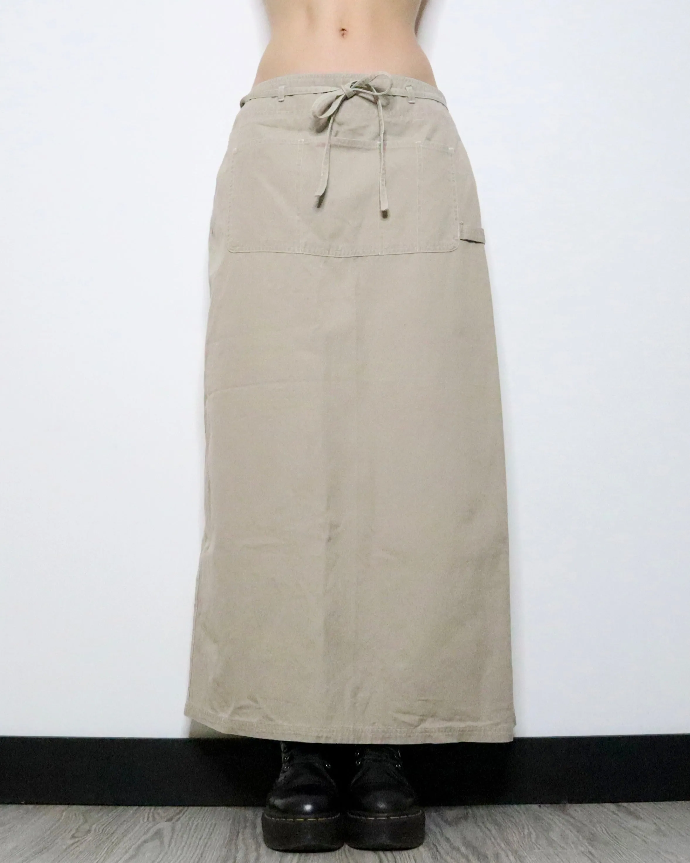 Beige Cargo Maxi Skirt (M-L) 