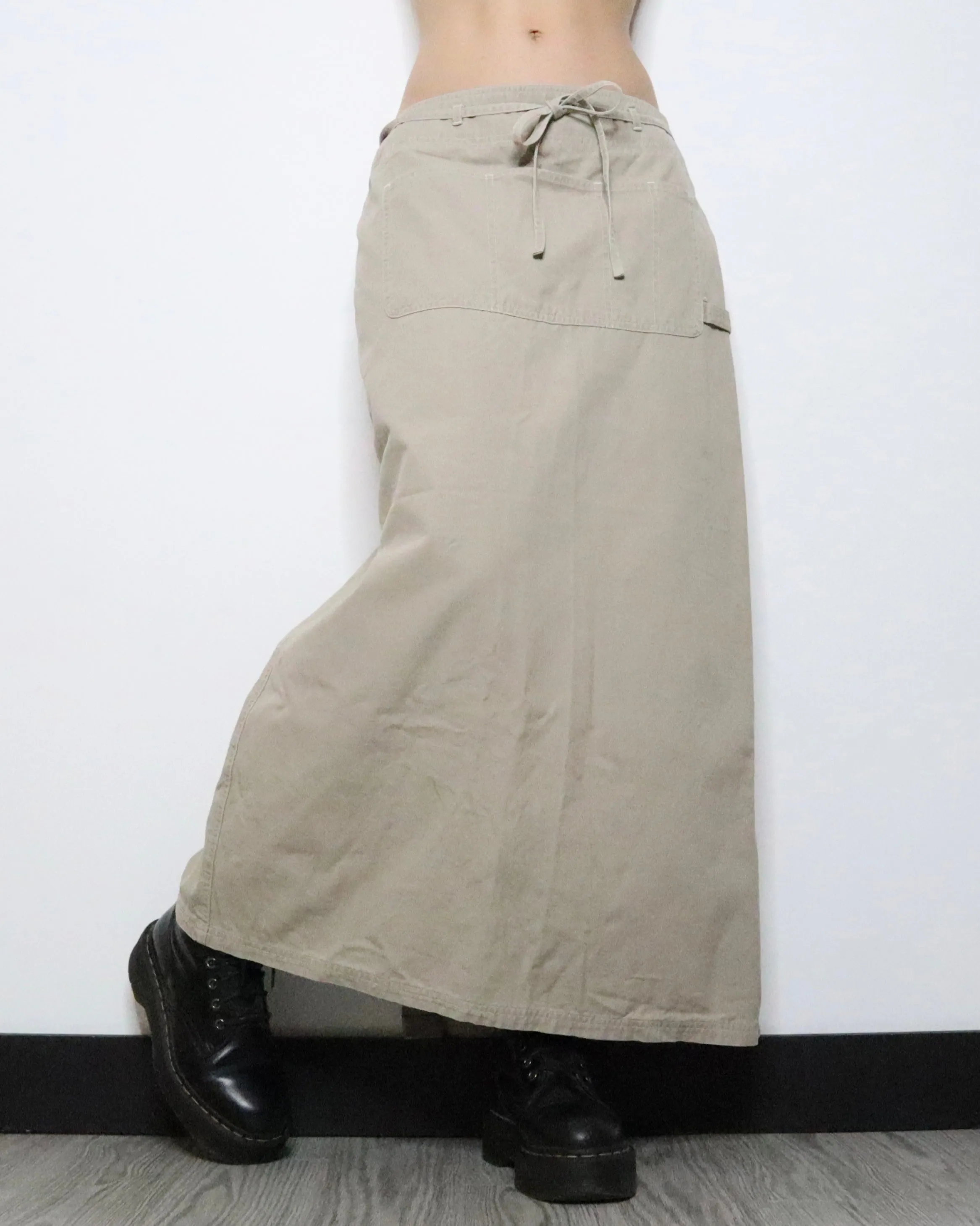 Beige Cargo Maxi Skirt (M-L) 