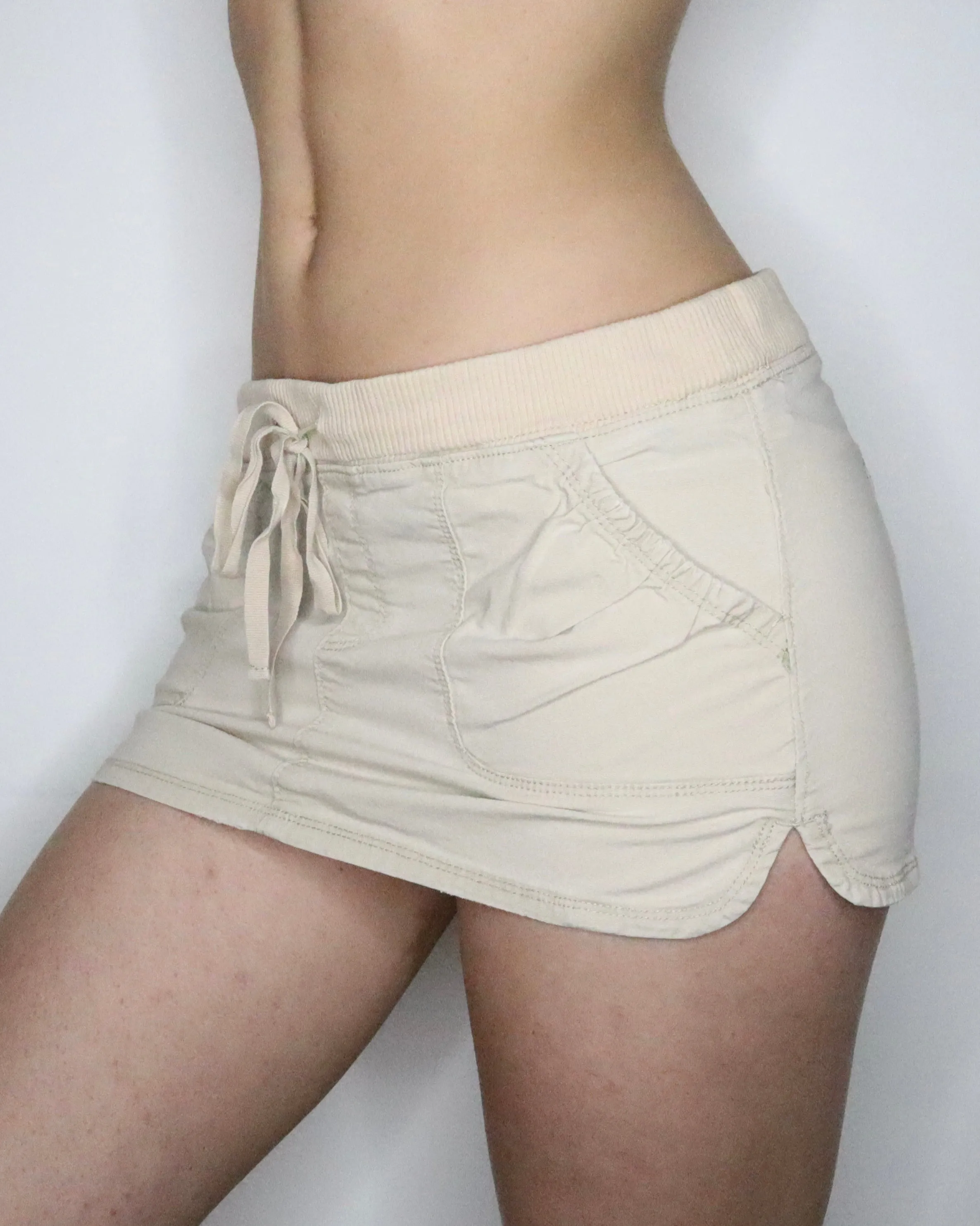 Beige Cargo Mini Skirt (Small) 