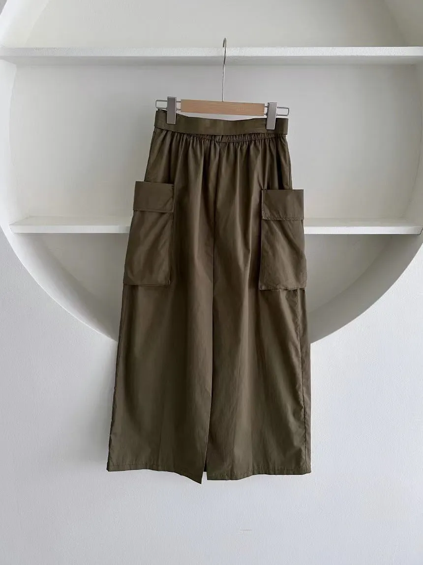 Belted cargo skirt