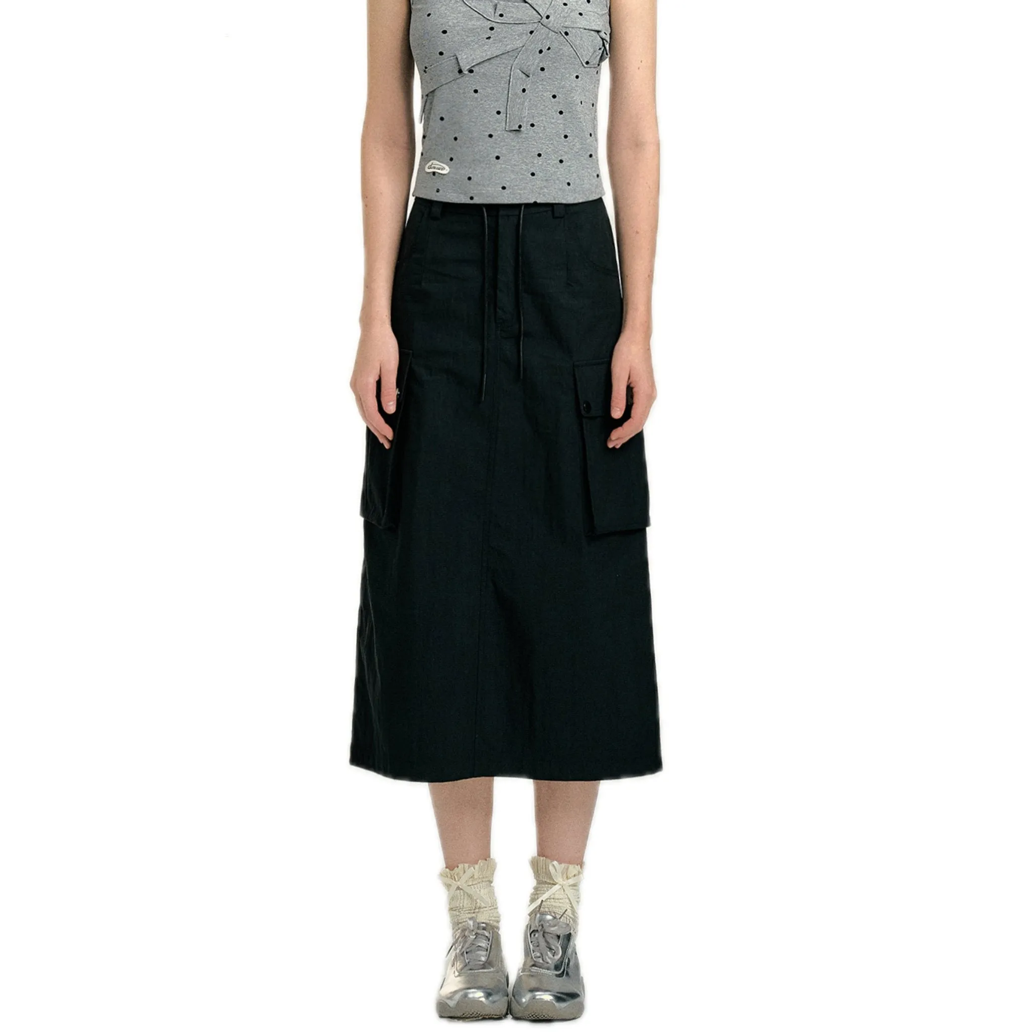 Black Cargo Skirt