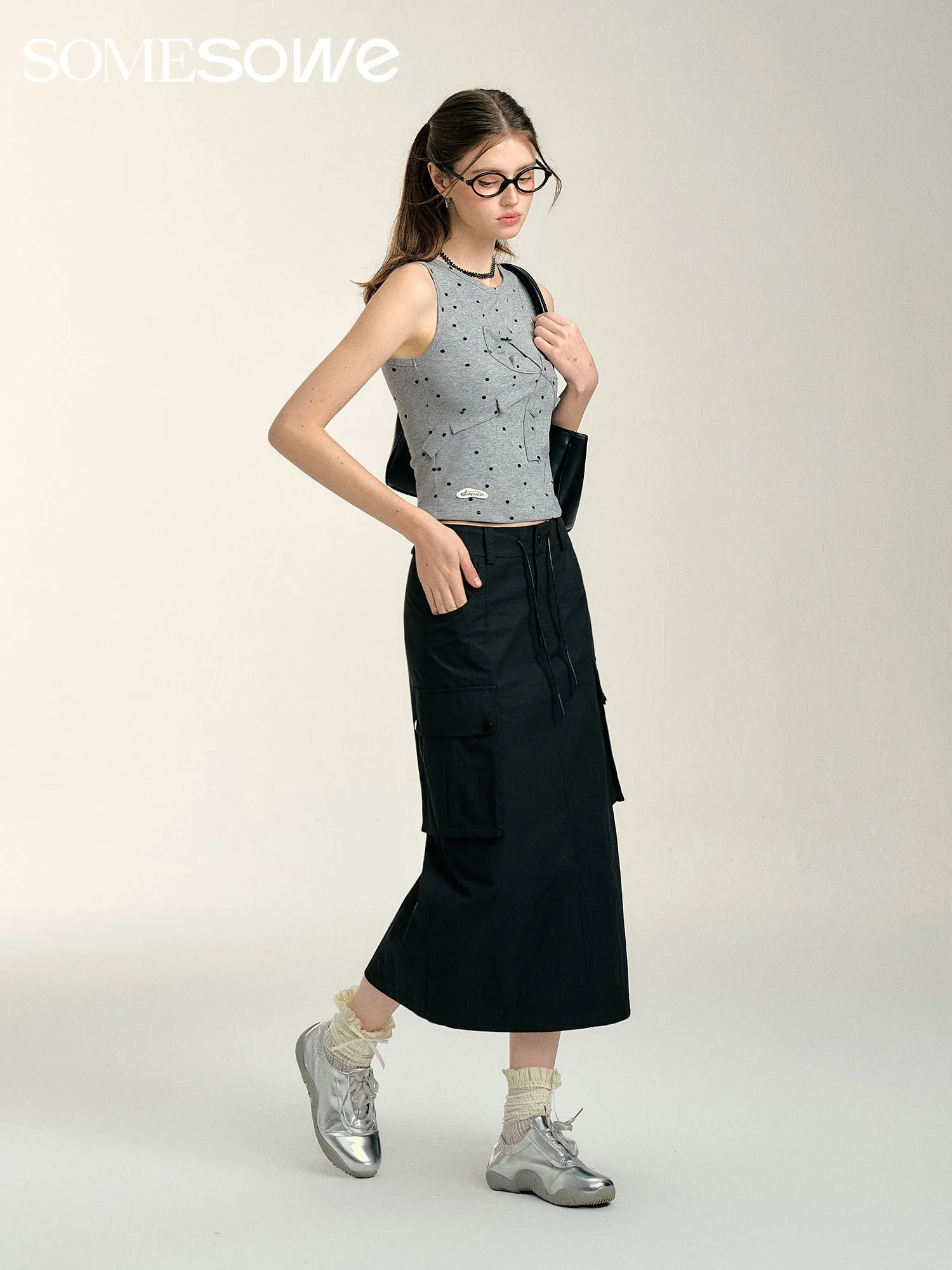 Black Cargo Skirt