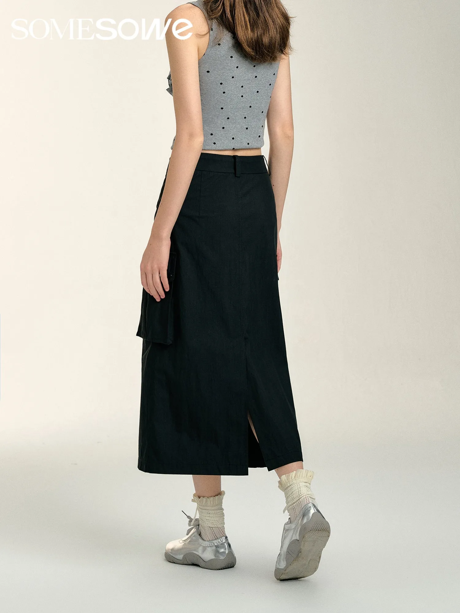 Black Cargo Skirt