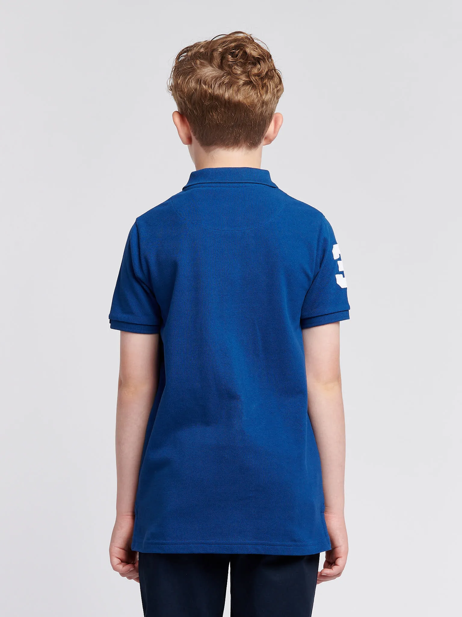 Boys Player 3 Polo Shirt in Navy Peony