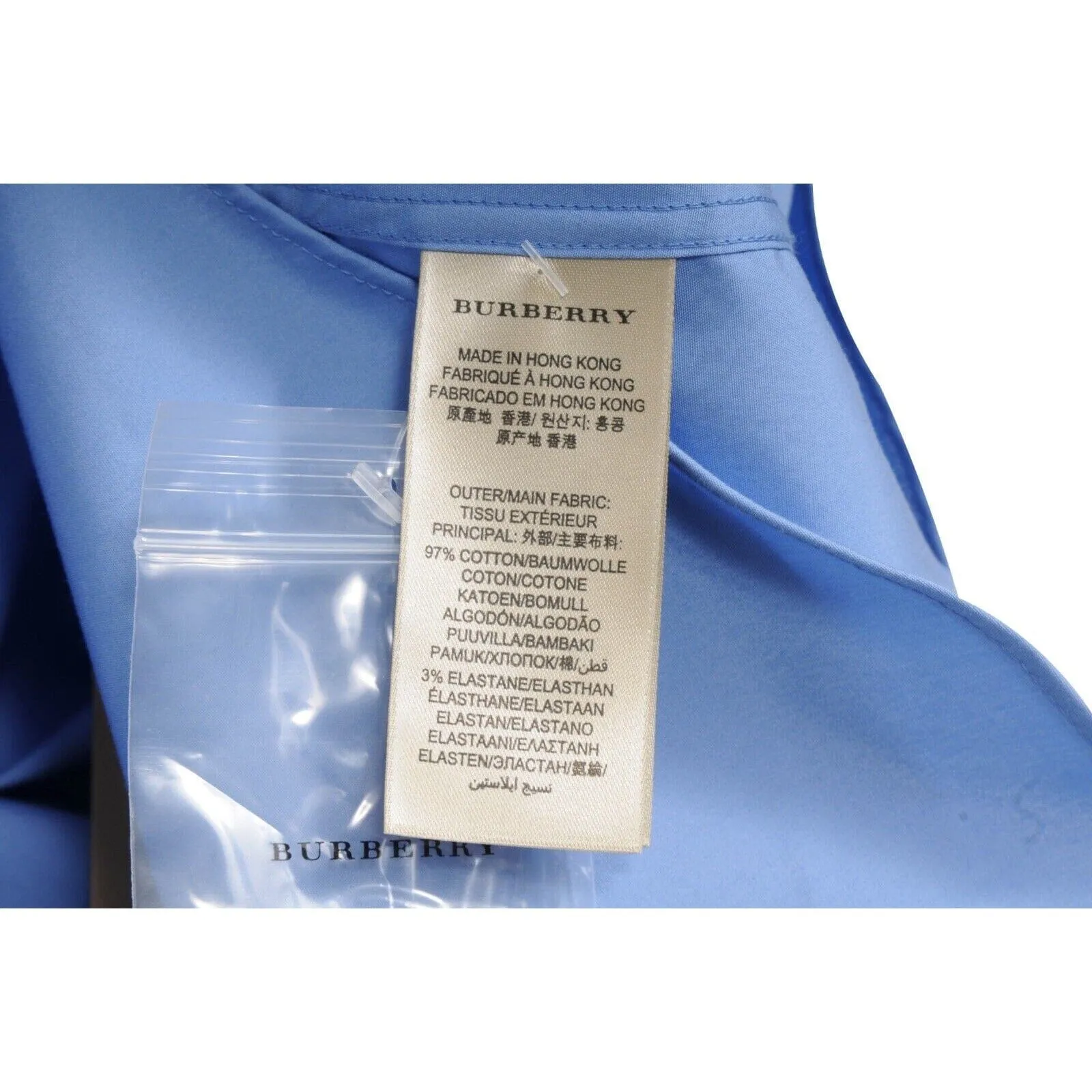 Burberry Brit Blue Button Down Logo Collared Shirt
