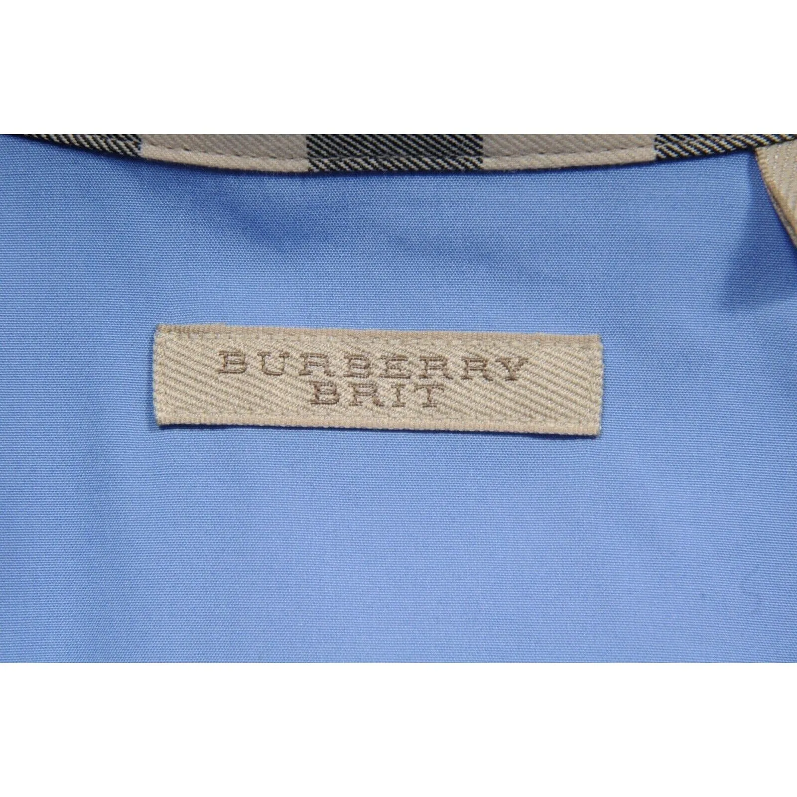Burberry Brit Blue Button Down Logo Collared Shirt