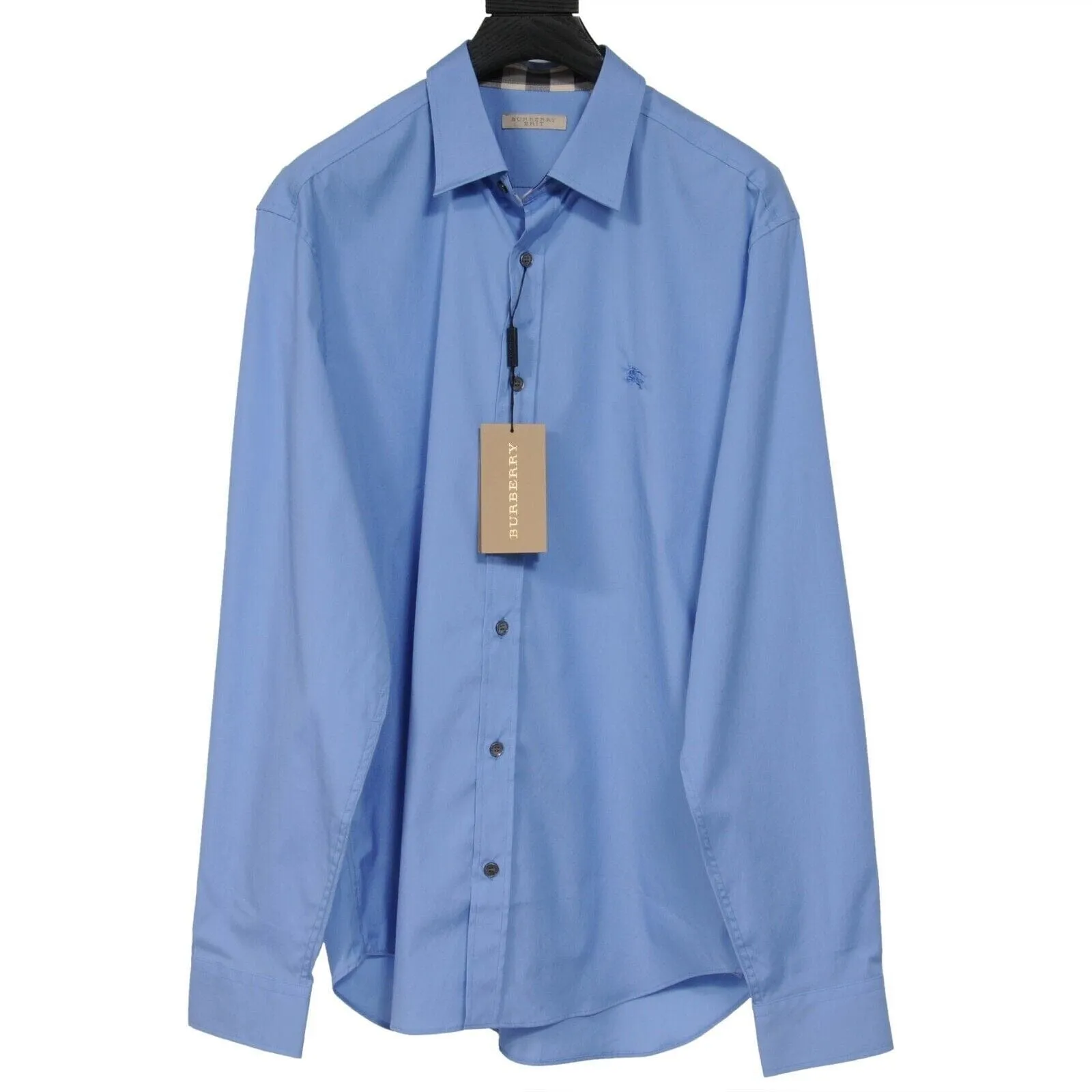 Burberry Brit Blue Button Down Logo Collared Shirt