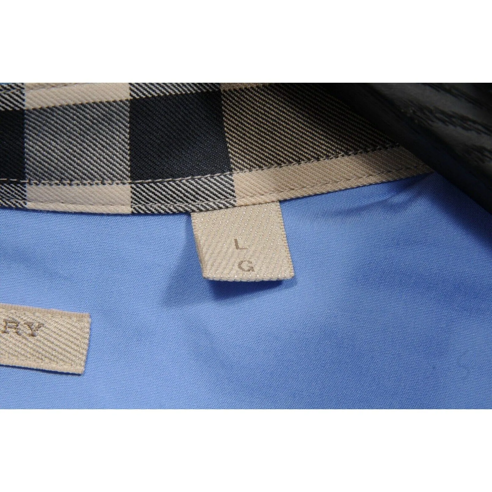 Burberry Brit Blue Button Down Logo Collared Shirt