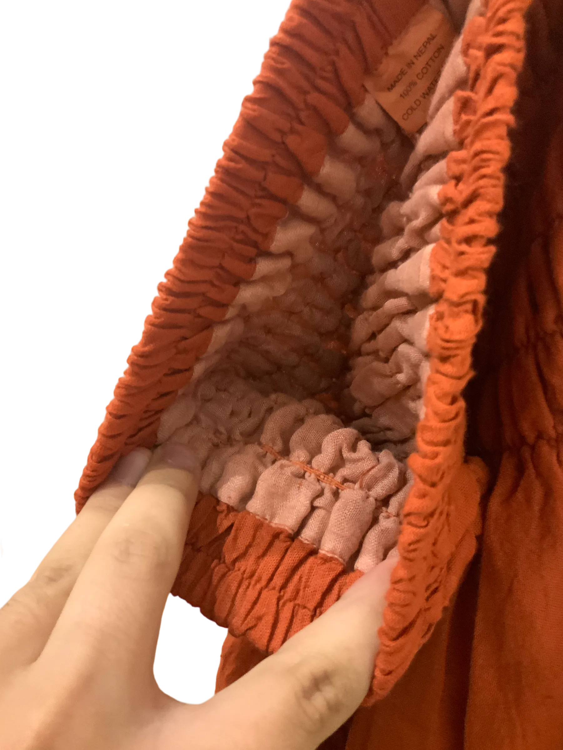 Burnt Orange Cotton Voile Tiered Skirt