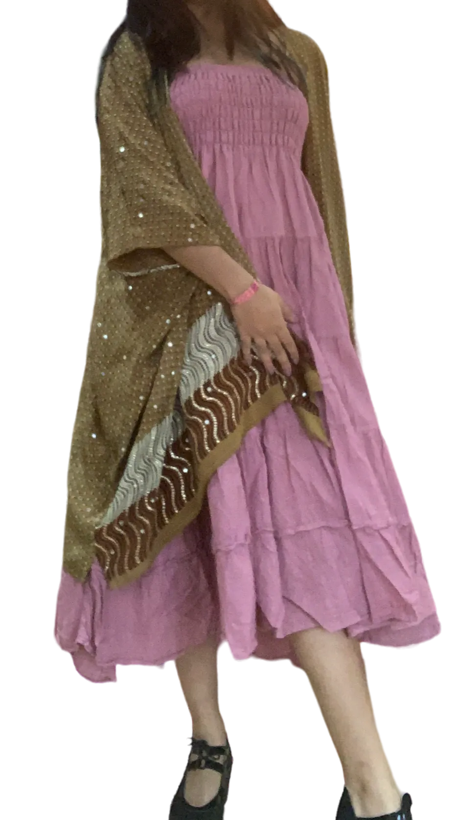 Burnt Orange Cotton Voile Tiered Skirt