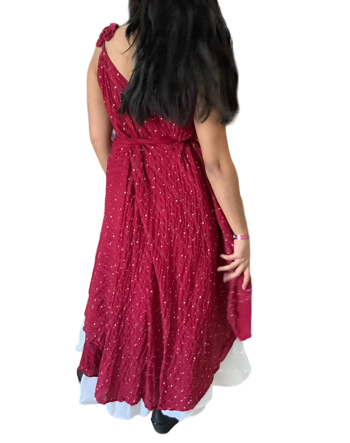 Burnt Orange Cotton Voile Tiered Skirt