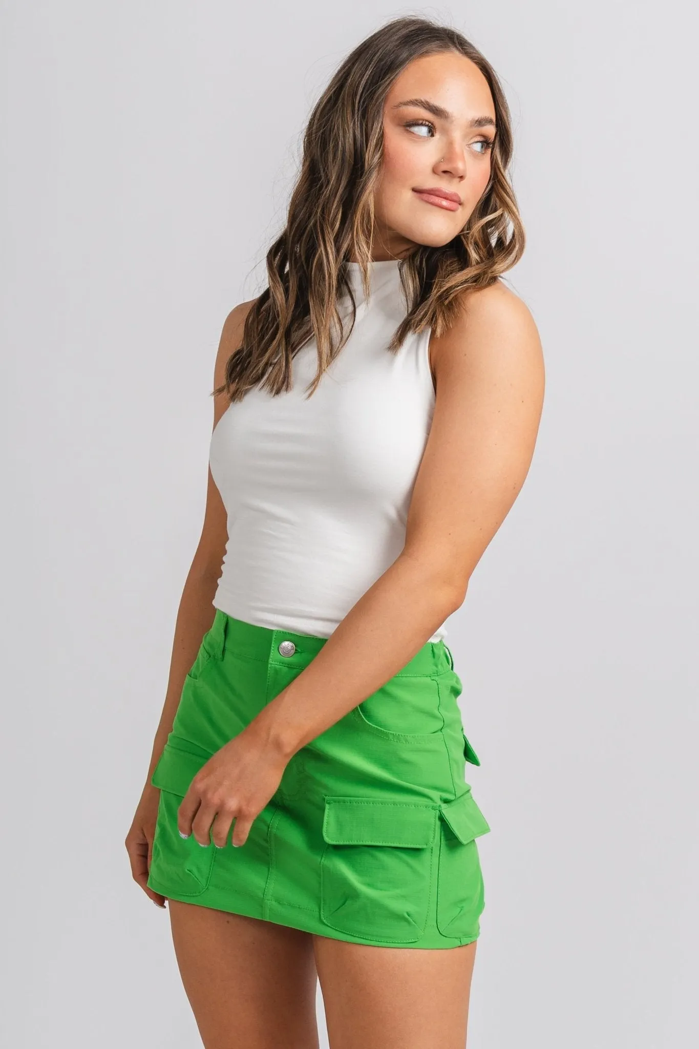 Cargo mini skirt apple