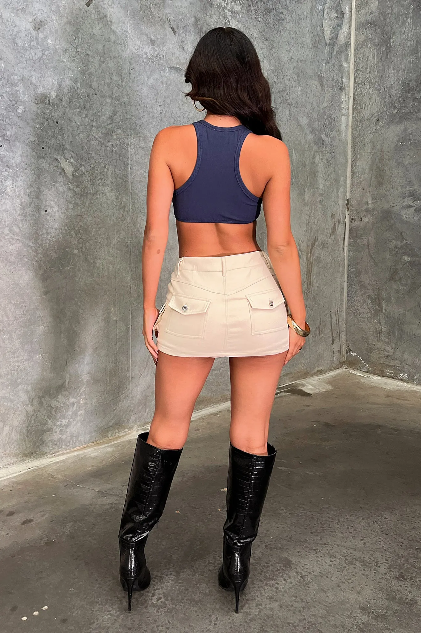 Carmen Cargo Mini Skort - Beige
