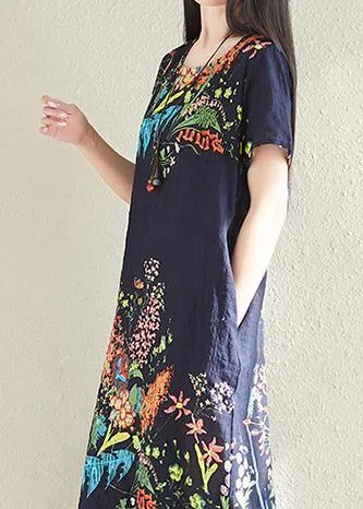 Classy Navy Cotton Tunics Dress