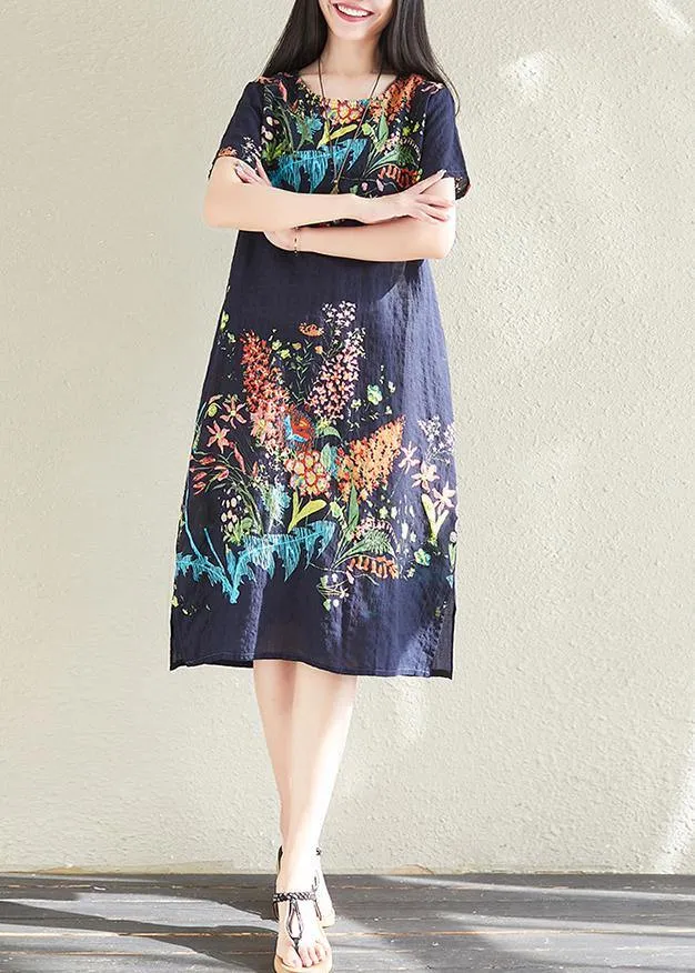 Classy Navy Cotton Tunics Dress