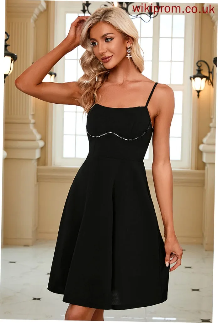 Club Dresses Square Mini Neck Dresses Sleeveless Hot Lorena Drilling A-line Polyester Elegant