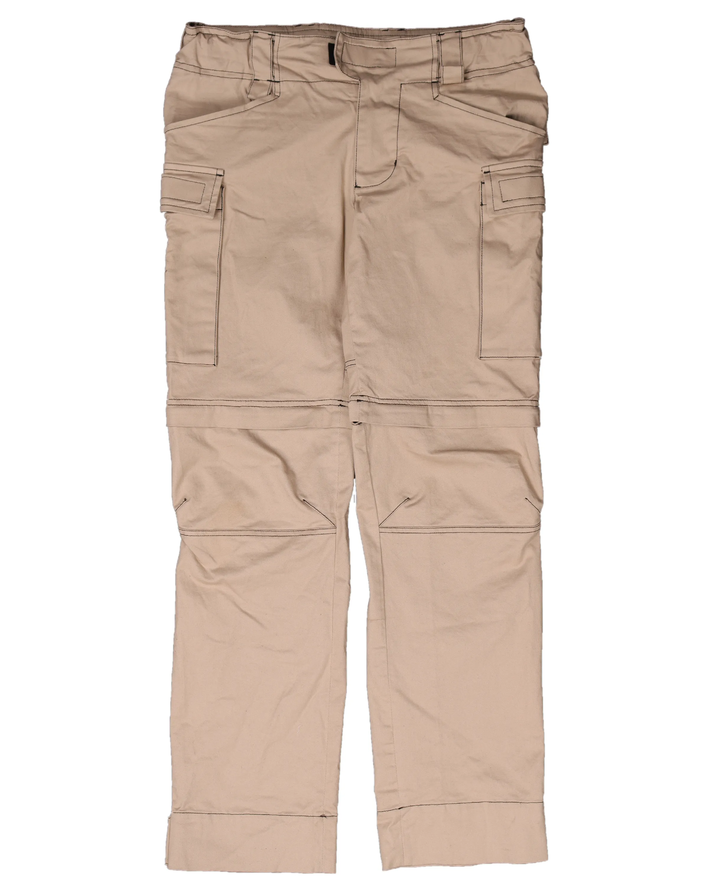 Contrast Stitch Convertible Cargo Pants