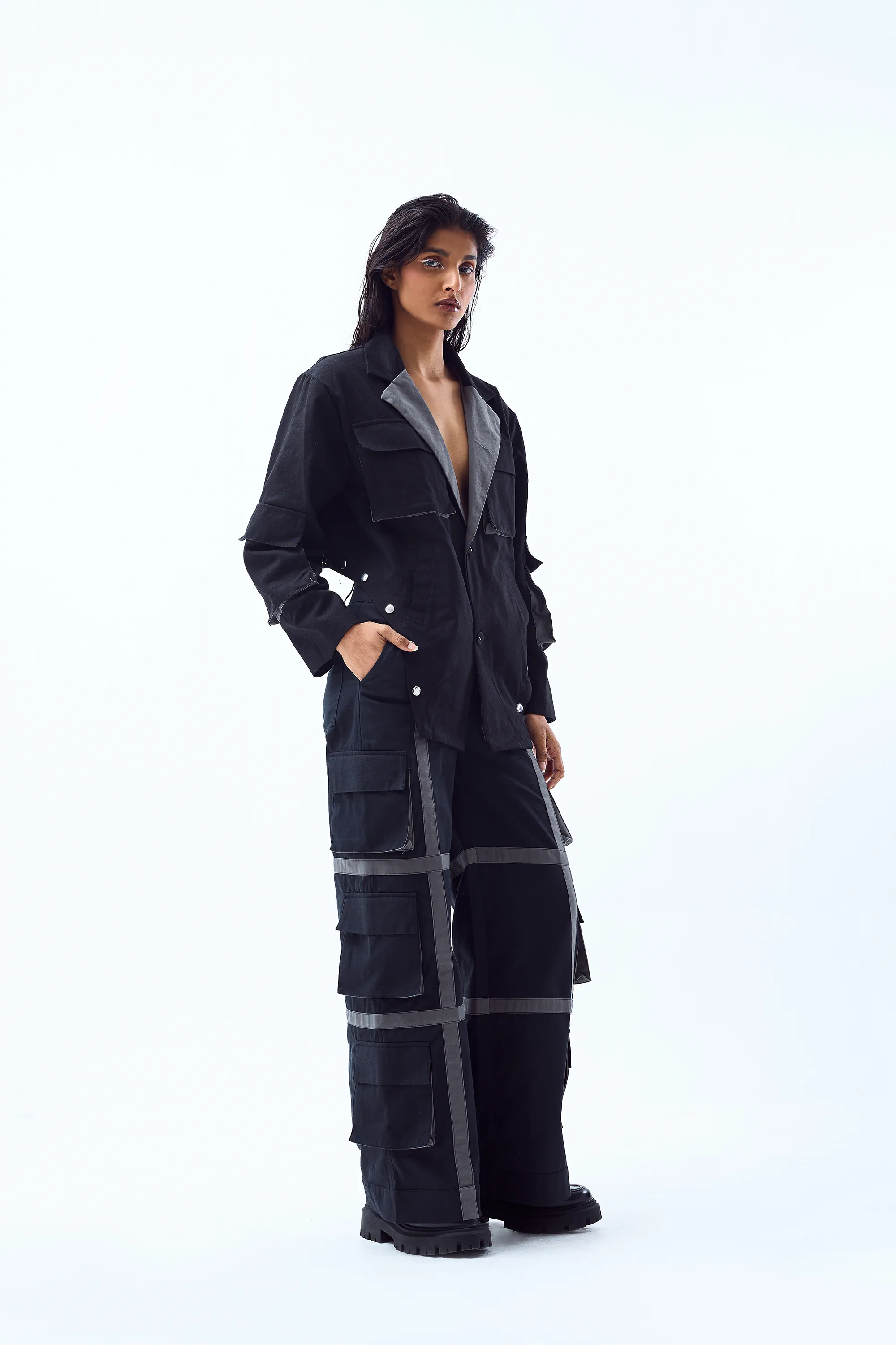 Convertible Blazer   Pleated Pants Set