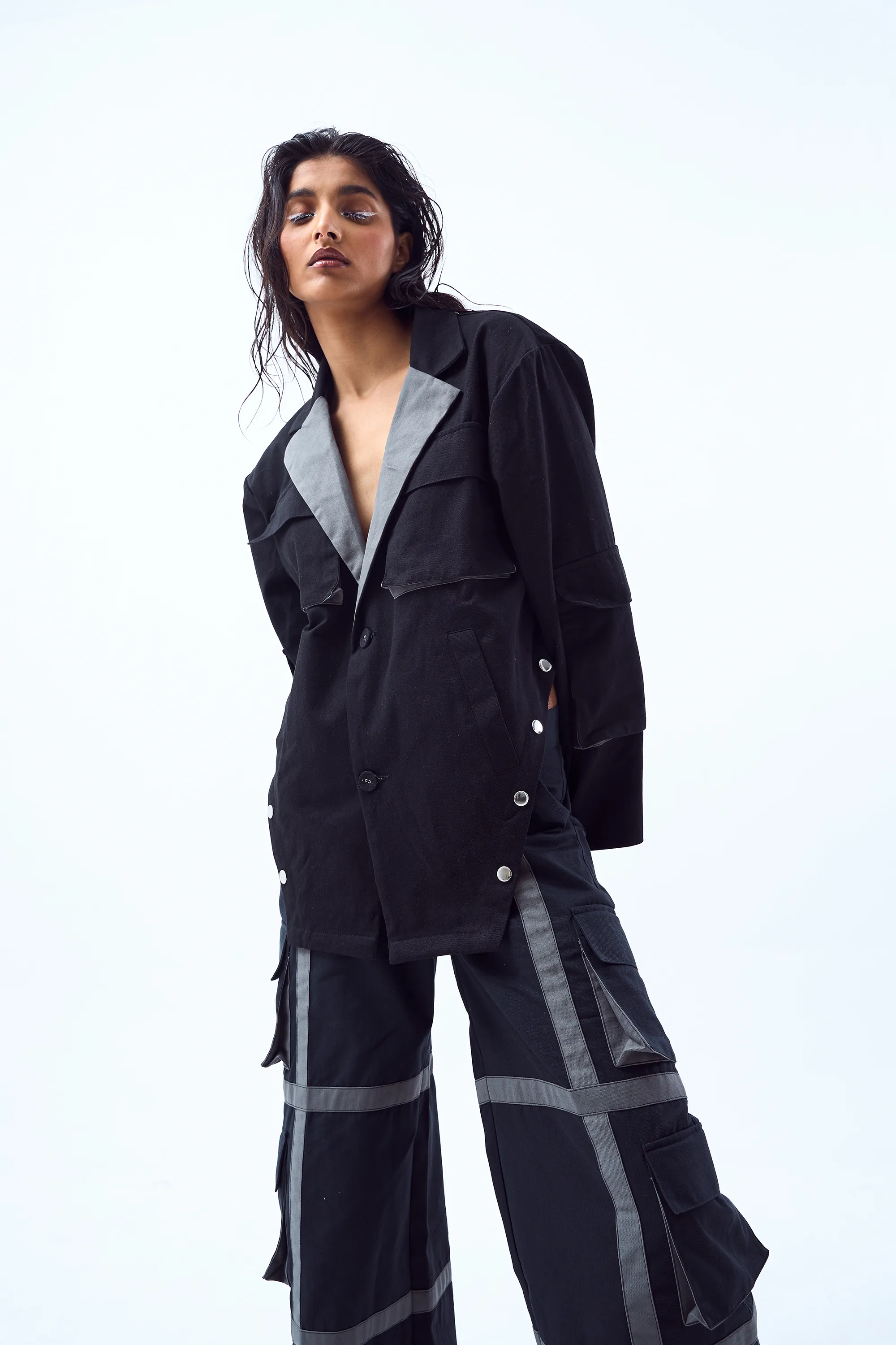 Convertible Blazer   Pleated Pants Set