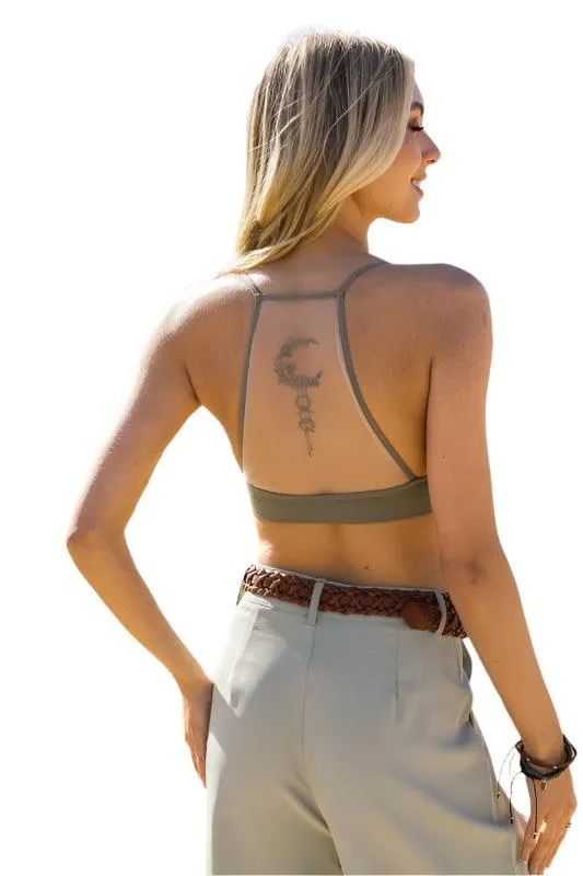 Crescent Moon Dream Catcher Tattoo Mesh Bralette