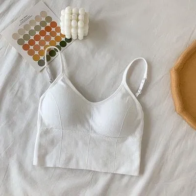 Cropped Cami/Bralette Top - White