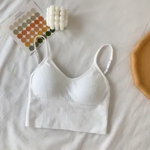 Cropped Cami/Bralette Top - White