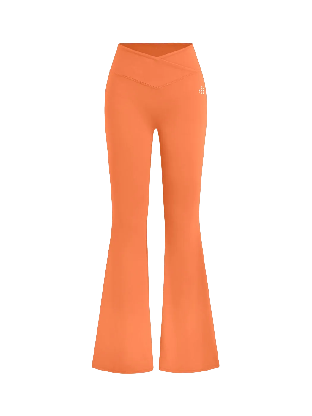 Cross-waist Flared Leggings - Coral