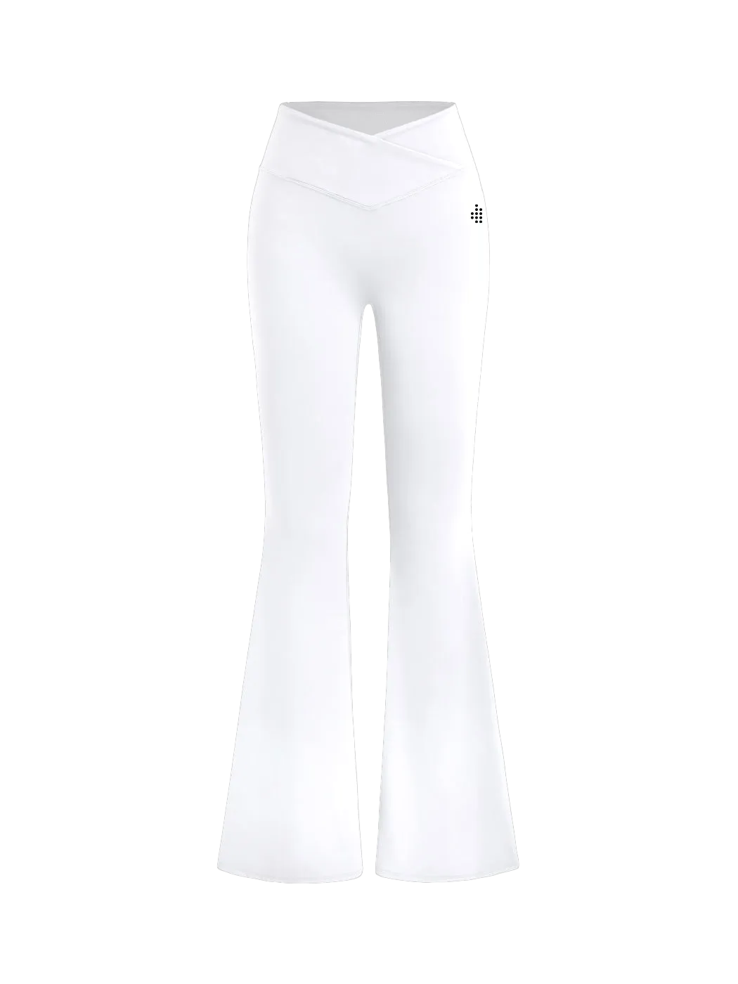 Cross-waist Flared Leggings - White