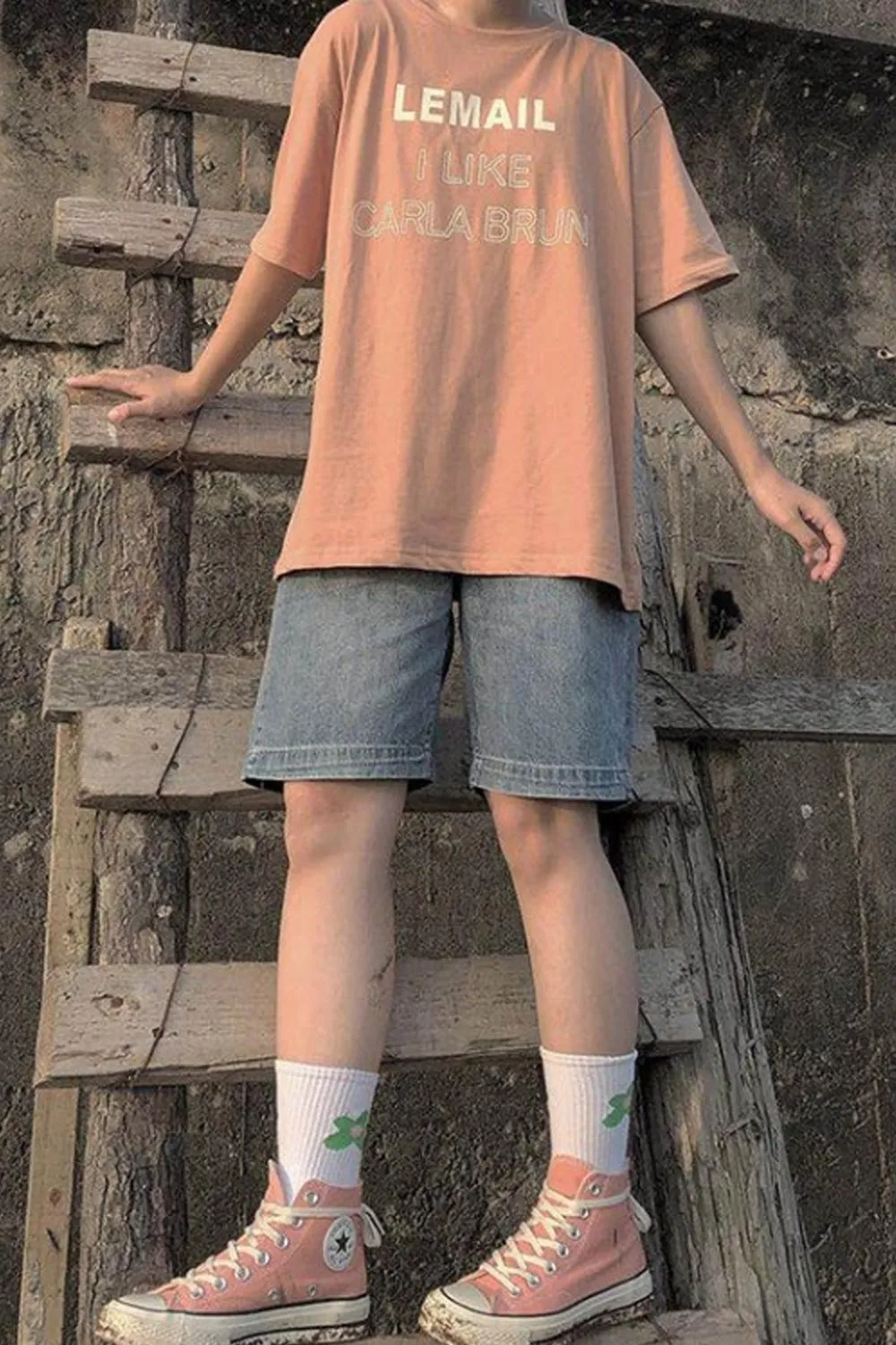 Cute Knee Length Denim Shorts Jeans