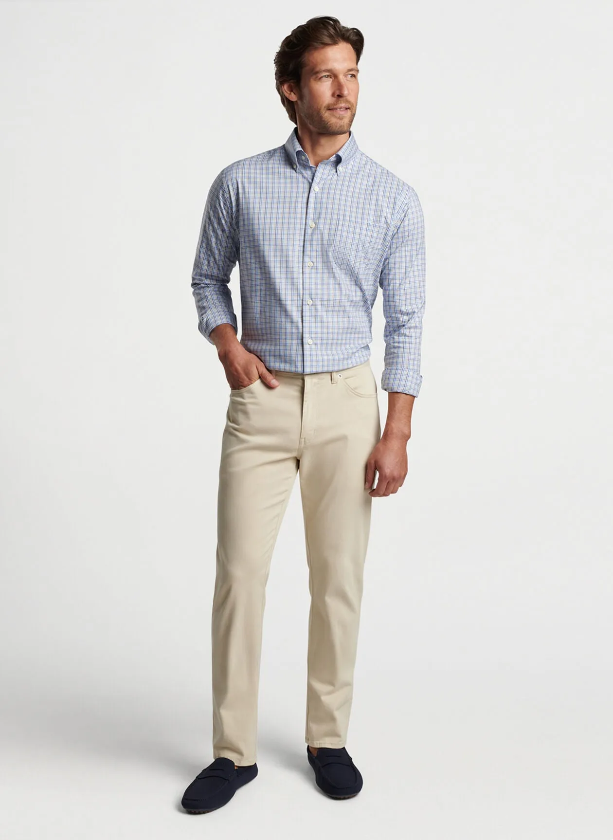 Cutler Crown Lite Cotton-Stretch Sport Shirt - Navy