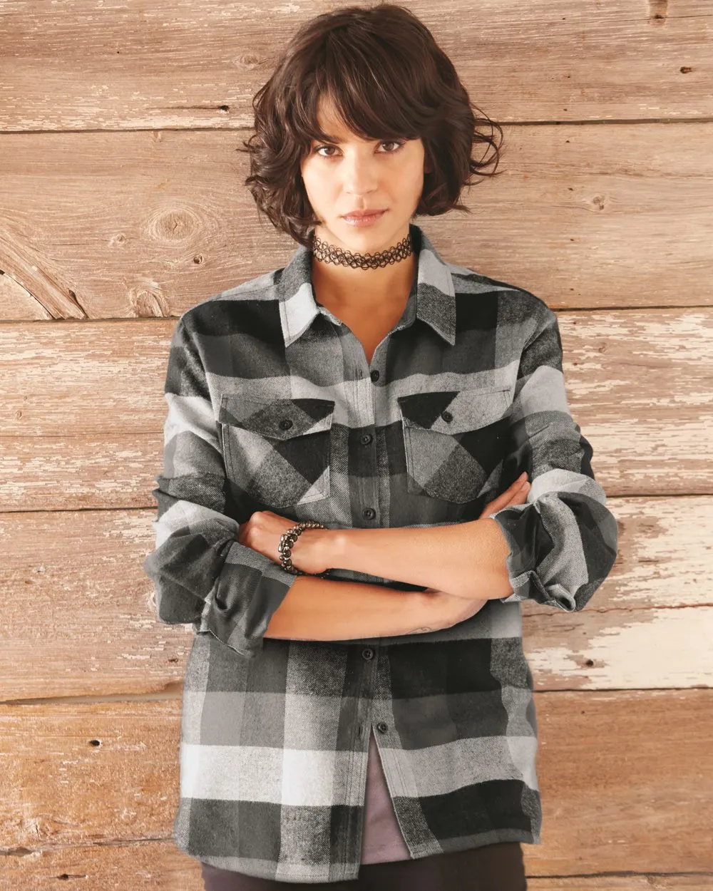 D1201W Ladies Yarn-Dyed Long Sleeve Flannel Shirt