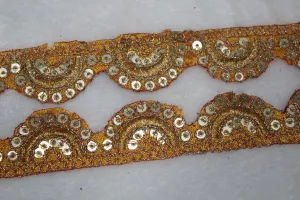 Dark Yellow Scalloped Fancy Lace