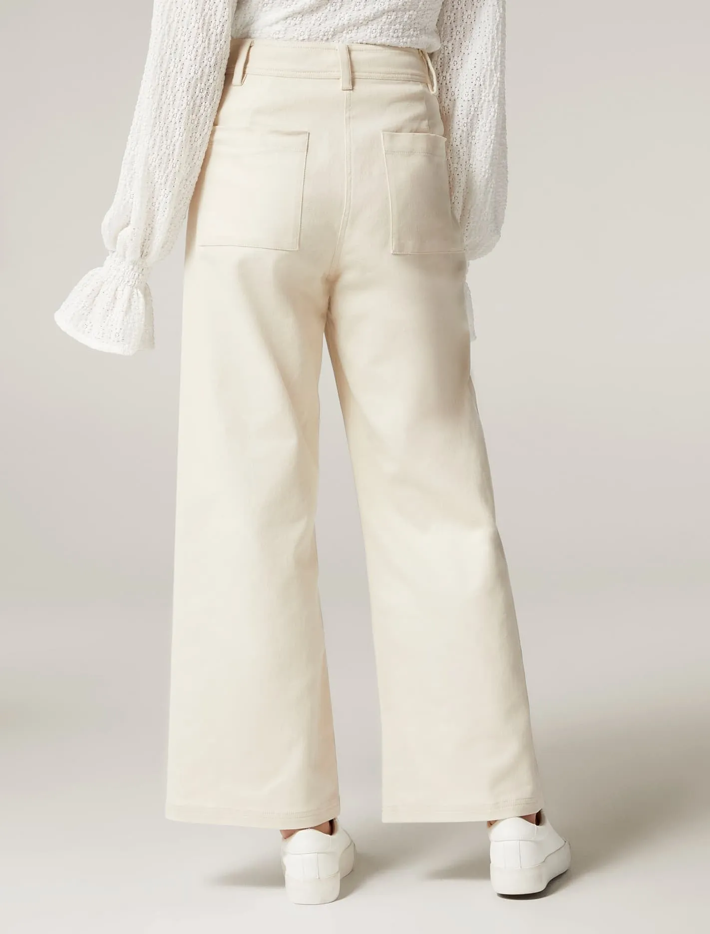 Donna Twill Wide Leg Pant